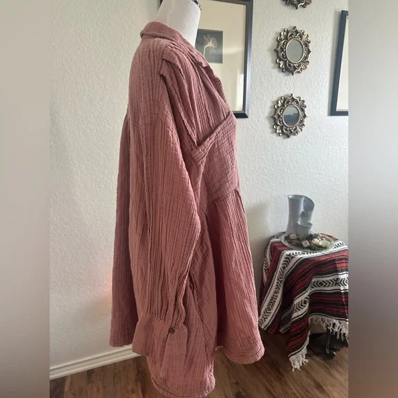 Free People Dusty Rose The Voyager Shirtdress - Picture 4 of 7